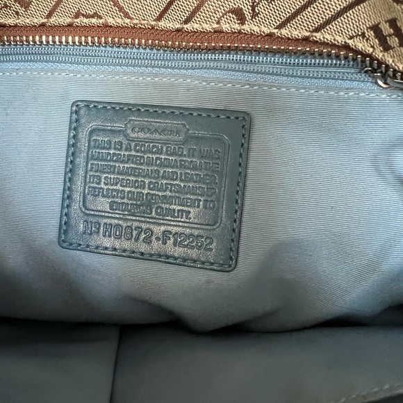 EUC Coach Lozenge Purse, Tan/Blue - Picture 6 of 6